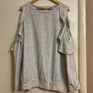 ISABEL MATERNITY NWOT cold shoulder ruffle sleeve sweat-XXL